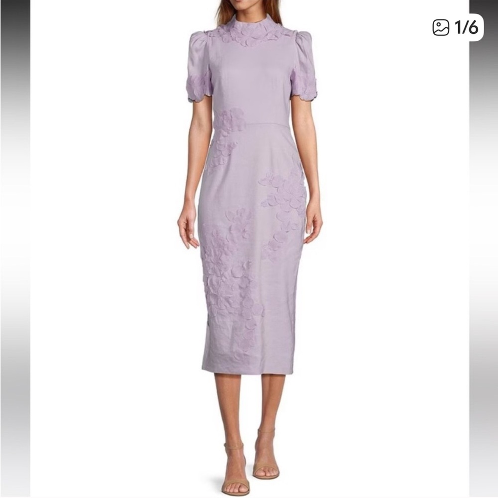 Antonio Melani
Willow Floral Applique Mock Neck Short Sleeve Midi Dress. - Picture 2 of 8